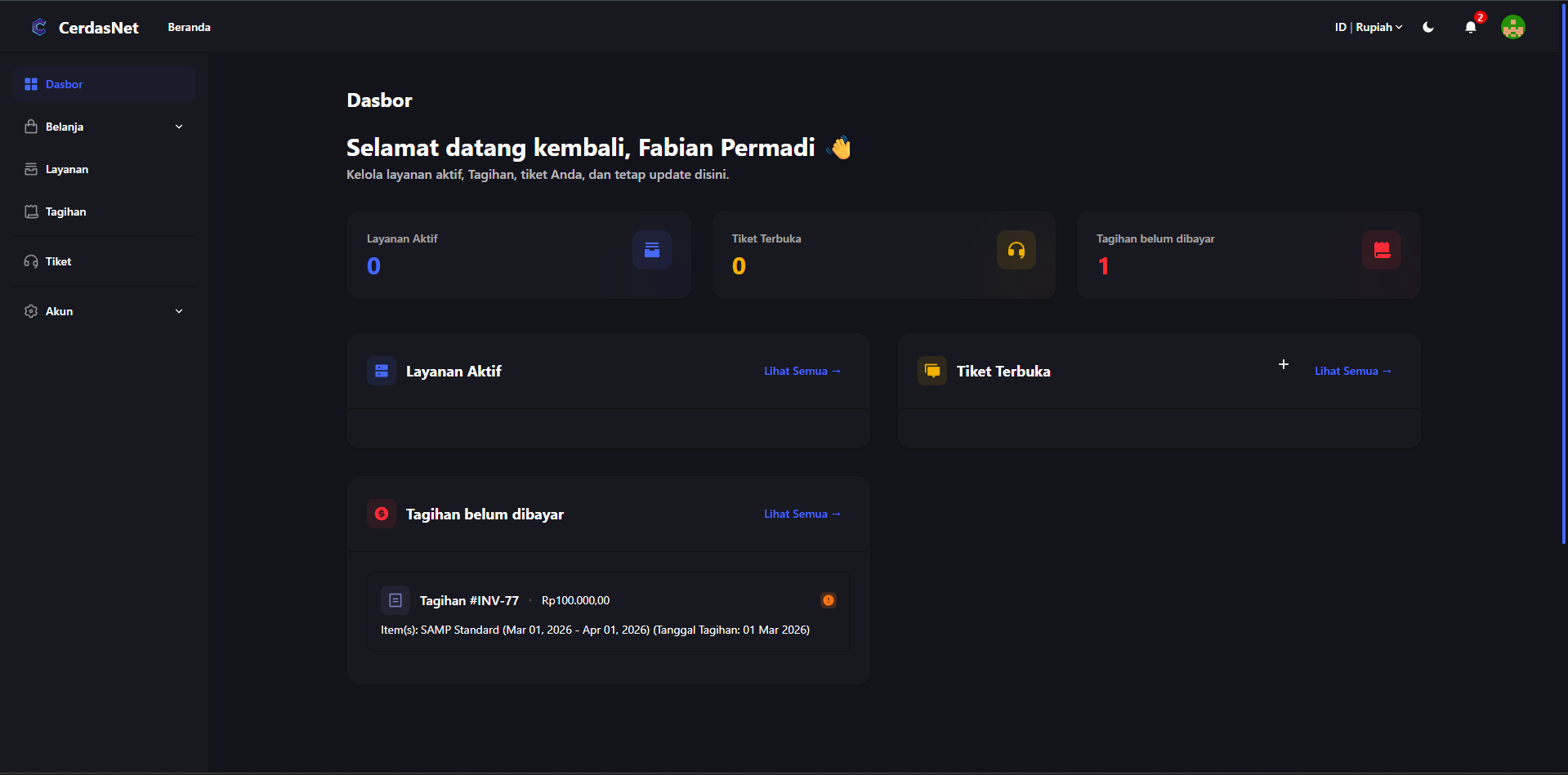 Website Billing Cerdasnet